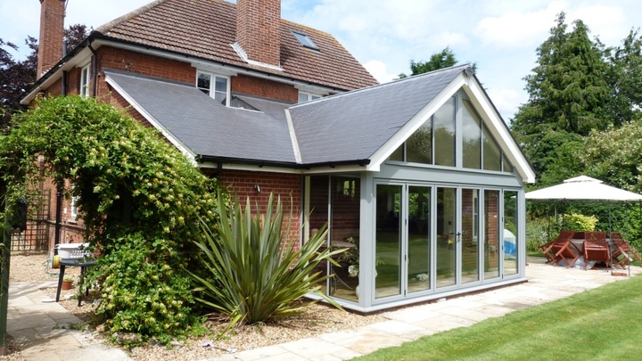 Slate Roof Garden Room Adds A Contemporary Touch To This