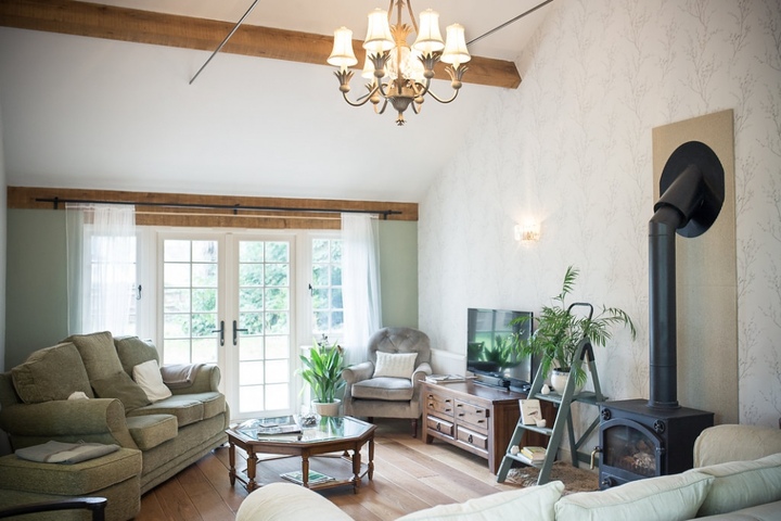 Exposed Beam Garden Room