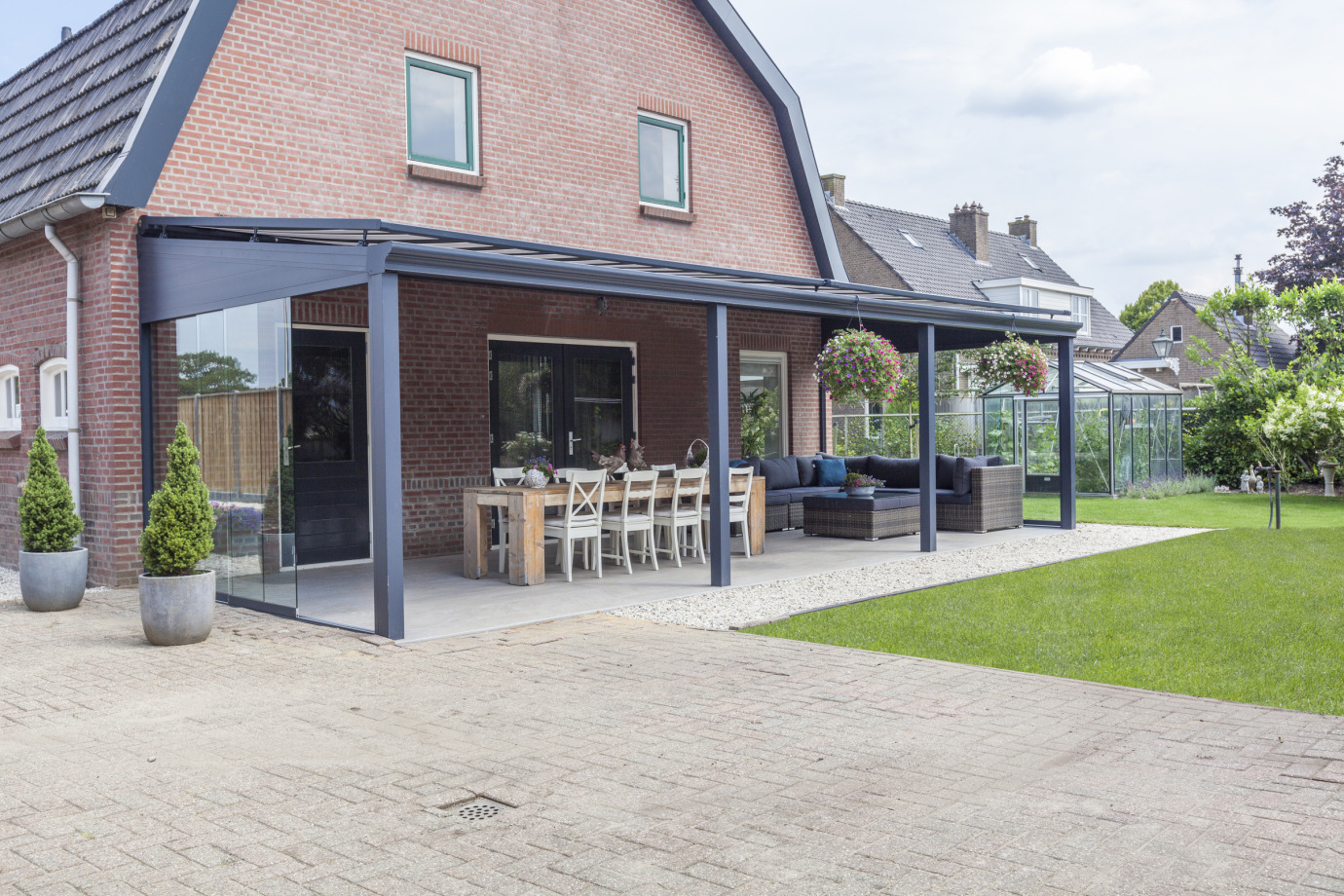 Large patio transformed with this stunning veranda